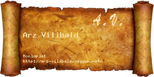 Arz Vilibald névjegykártya